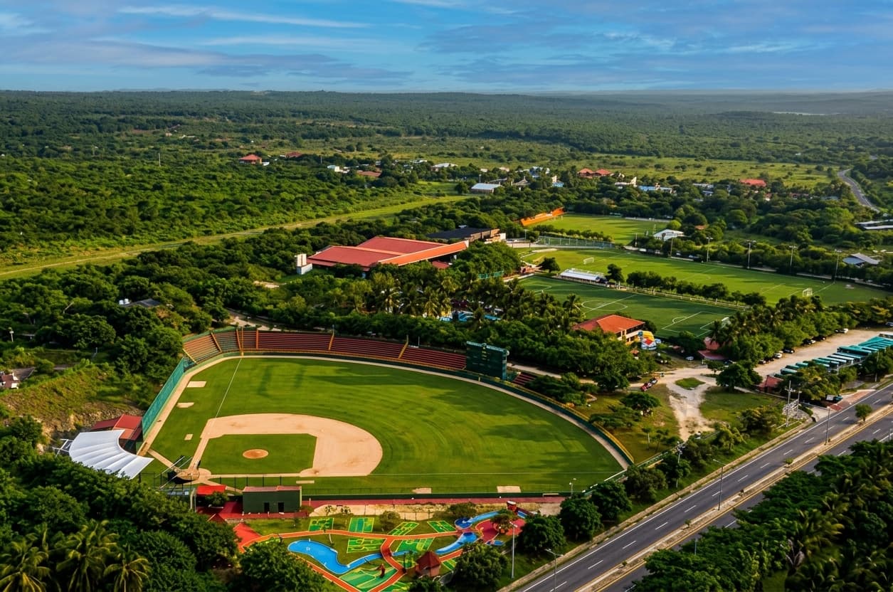 Vista aérea del campus deportivo Northstone